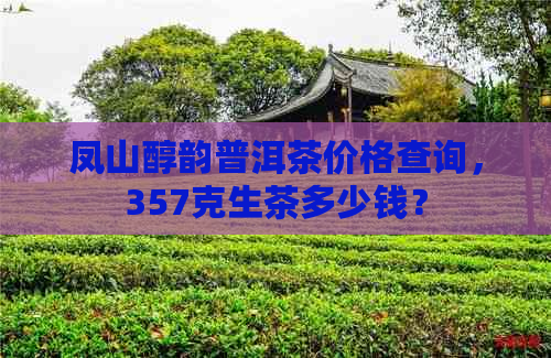 凤山醇韵普洱茶价格查询，357克生茶多少钱？