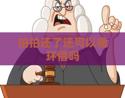 拍拍还了还可以循环借吗