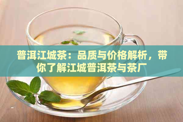 普洱江城茶：品质与价格解析，带你了解江城普洱茶与茶厂