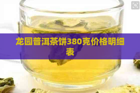 龙园普洱茶饼380克价格明细表