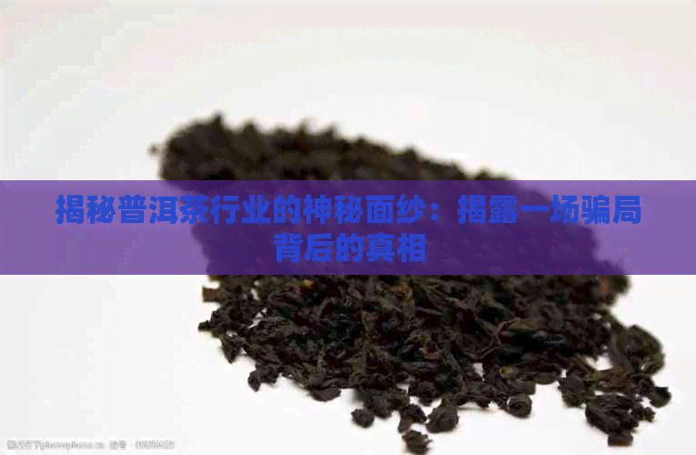 揭秘普洱茶行业的神秘面纱：揭露一场骗局背后的真相