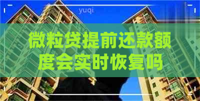 微粒贷提前还款额度会实时恢复吗