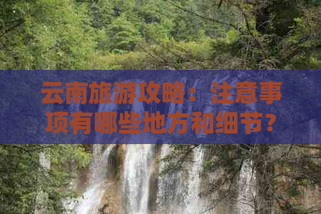 云南旅游攻略：注意事项有哪些地方和细节？