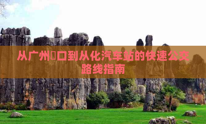 从广州滘口到从化汽车站的快速公交路线指南