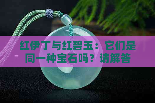 红伊丁与红碧玉：它们是同一种宝石吗？请解答