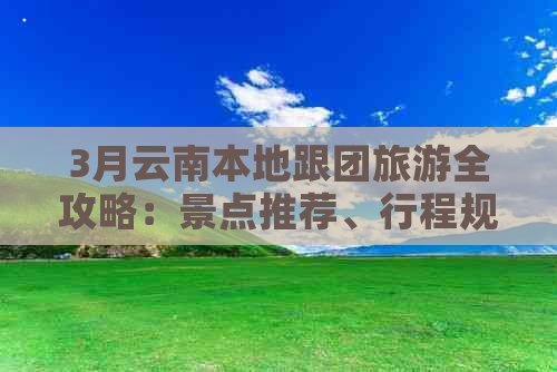 3月云南本地跟团旅游全攻略：景点推荐、行程规划、住宿及美食一网打尽！