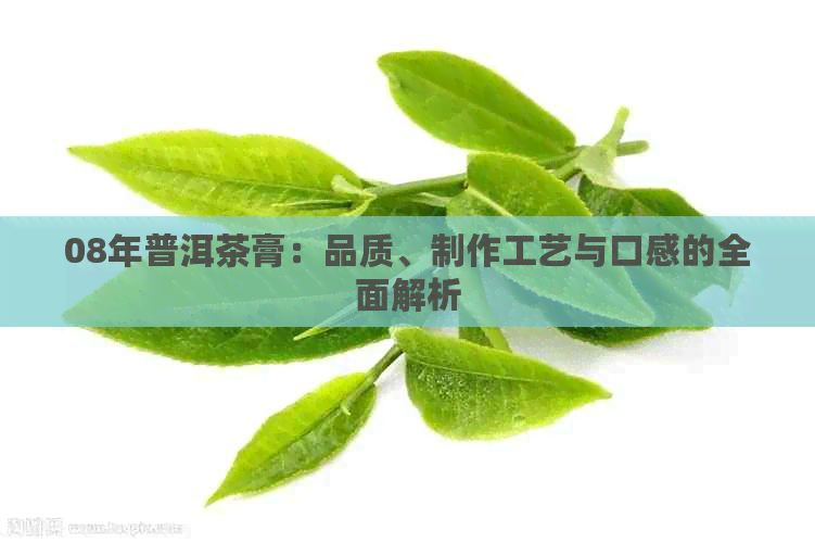 08年普洱茶膏：品质、制作工艺与口感的全面解析