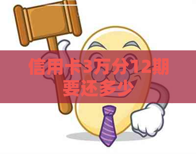 信用卡3万分12期要还多少