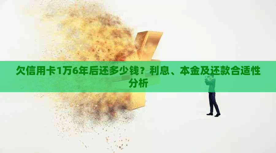 欠信用卡1万6年后还多少钱？利息、本金及还款合适性分析