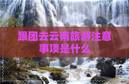 跟团去云南旅游注意事项是什么