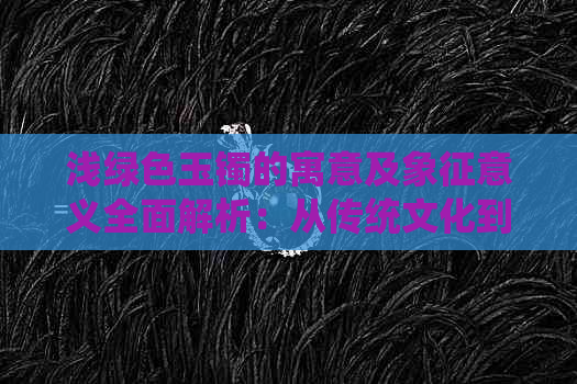 浅绿色玉镯的寓意及象征意义全面解析：从传统文化到现代潮流的解读