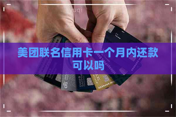 美团联名信用卡一个月内还款可以吗