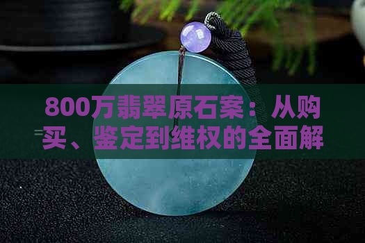 800万翡翠原石案：从购买、鉴定到     的全面解析与建议