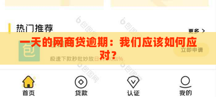 一天的网商贷逾期：我们应该如何应对？