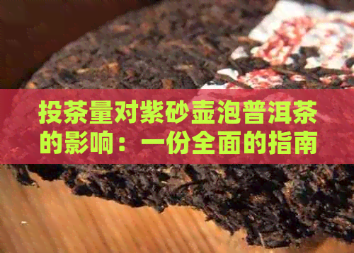 投茶量对紫砂壶泡普洱茶的影响：一份全面的指南