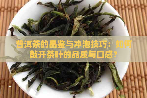 普洱茶的品鉴与冲泡技巧：如何敲开茶叶的品质与口感？