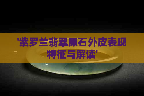 '紫罗兰翡翠原石外皮表现特征与解读'