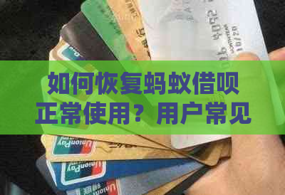 如何恢复蚂蚁借呗正常使用？用户常见问题解答与操作步骤