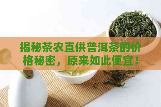 揭秘茶农直供普洱茶的价格秘密，原来如此便宜！