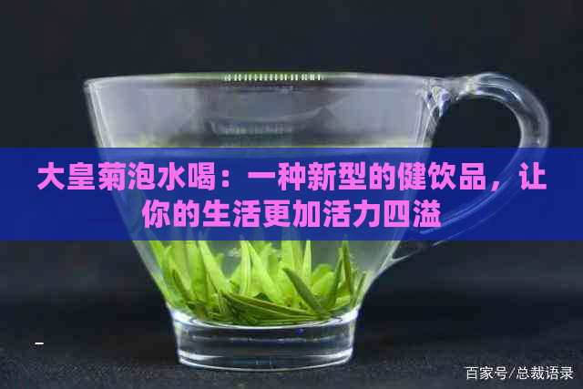 大皇菊泡水喝：一种新型的健饮品，让你的生活更加活力四溢