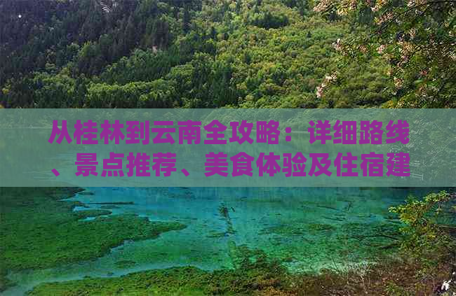 从桂林到云南全攻略：详细路线、景点推荐、美食体验及住宿建议