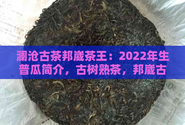 澜沧古茶邦崴茶王：2022年生普瓜简介，古树熟茶，邦崴古茶树及王古茶厂产品