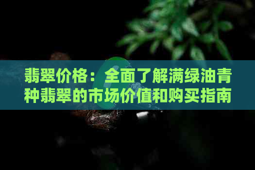 翡翠价格：全面了解满绿油青种翡翠的市场价值和购买指南