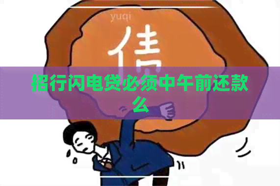 招行闪电贷必须中午前还款么