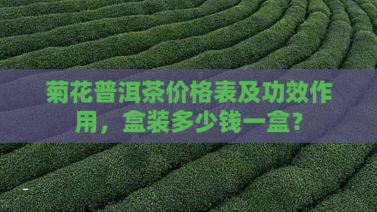 菊花普洱茶价格表及功效作用，盒装多少钱一盒？