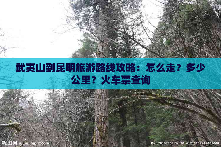 武夷山到昆明旅游路线攻略：怎么走？多少公里？火车票查询