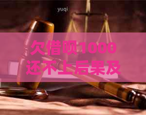 欠借呗1000还不上后果及起诉可能，借呗1000不还会怎么样？