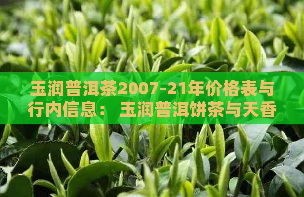 玉润普洱茶2007-21年价格表与行内信息： 玉润普洱饼茶与天香普洱的价格解析