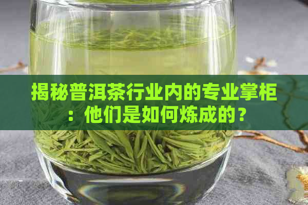 揭秘普洱茶行业内的专业掌柜：他们是如何炼成的？