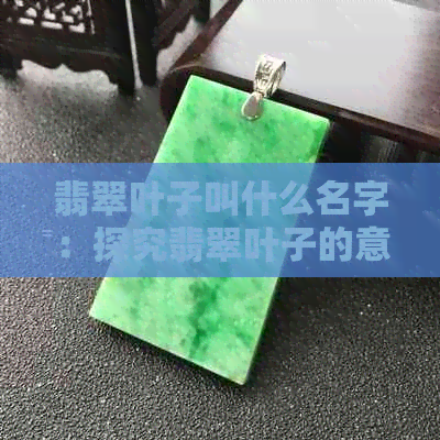 翡翠叶子叫什么名字：探究翡翠叶子的意义与寓意