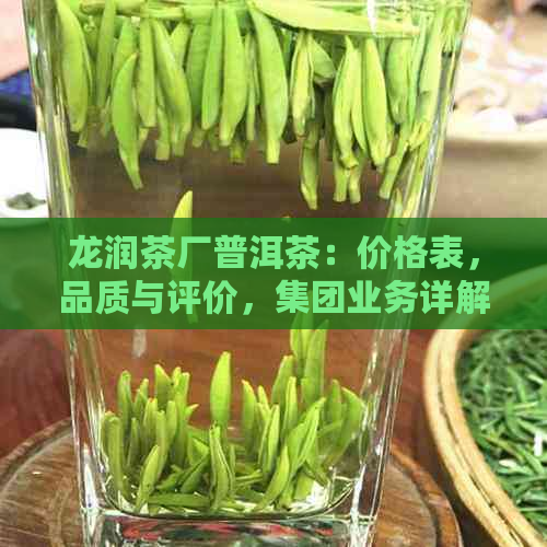 龙润茶厂普洱茶：价格表，品质与评价，集团业务详解