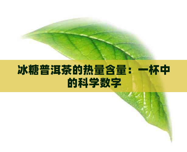 冰糖普洱茶的热量含量：一杯中的科学数字