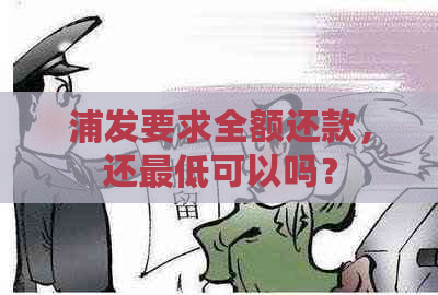 浦发要求全额还款，还更低可以吗？