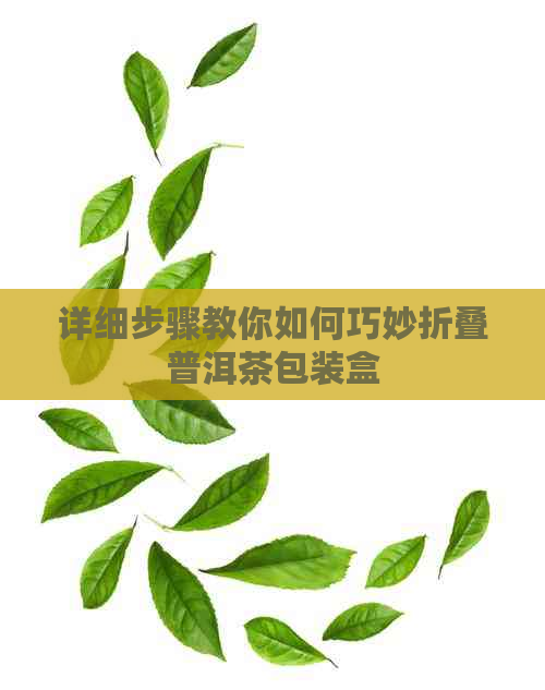 详细步骤教你如何巧妙折叠普洱茶包装盒