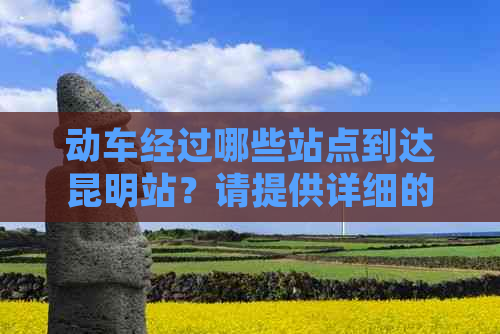 动车经过哪些站点到达昆明站？请提供详细的站点列表。