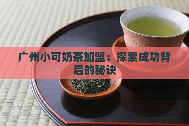 广州小可奶茶加盟：探索成功背后的秘诀