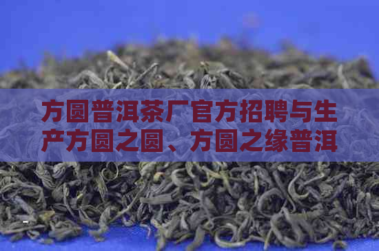 方圆普洱茶厂官方招聘与生产方圆之圆、方圆之缘普洱茶，欢迎加入我们！