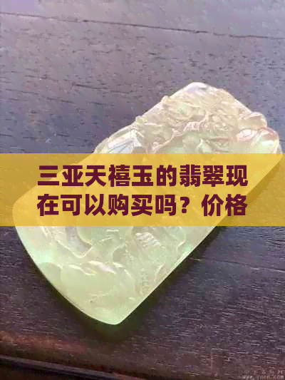 三亚天禧玉的翡翠现在可以购买吗？价格是多少？