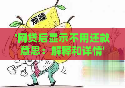 '网贷后显示不用还款意思：解释和详情'