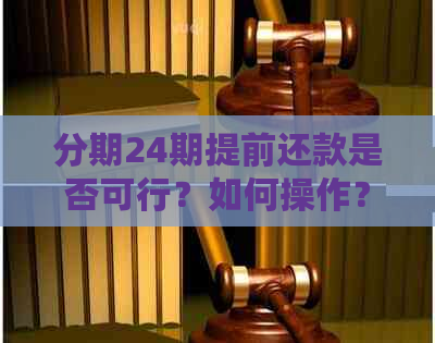 分期24期提前还款是否可行？如何操作？有哪些注意事项？