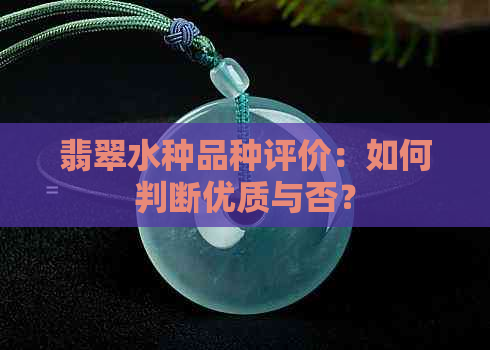 翡翠水种品种评价：如何判断优质与否？