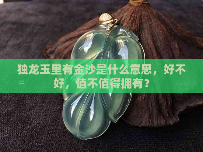 独龙玉里有金沙是什么意思，好不好，值不值得拥有？