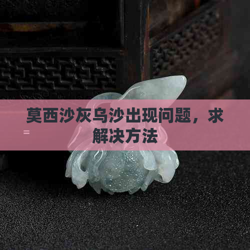 莫西沙灰乌沙出现问题，求解决方法