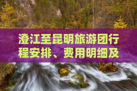 澄江至昆明旅游团行程安排、费用明细及报价查询，全方位解决您的旅行需求