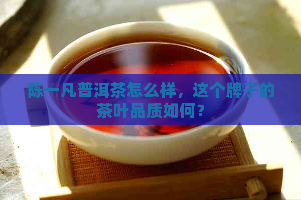 陈一凡普洱茶怎么样，这个牌子的茶叶品质如何？