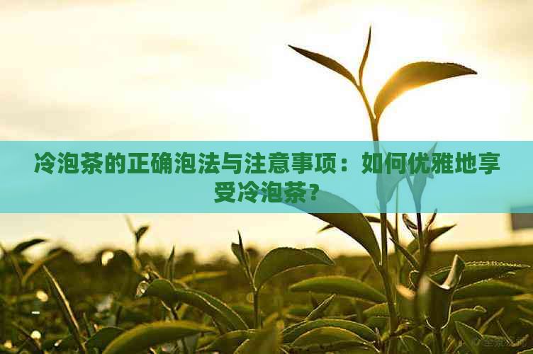 冷泡茶的正确泡法与注意事项：如何优雅地享受冷泡茶？